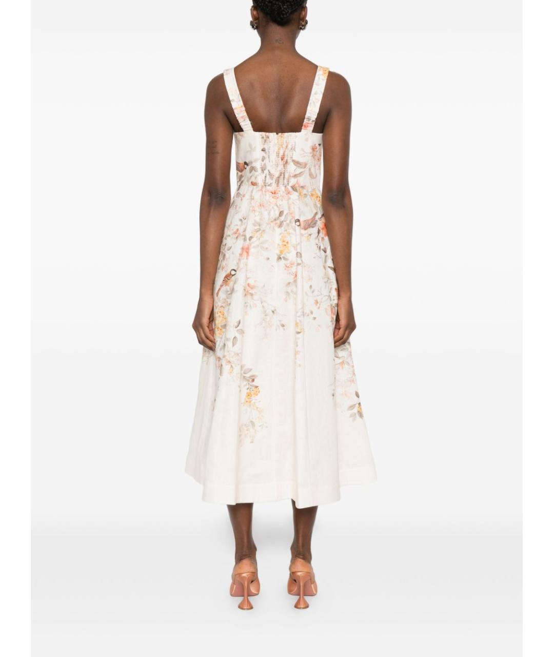 ZIMMERMANN Бежевое льняное повседневное платье, фото 5