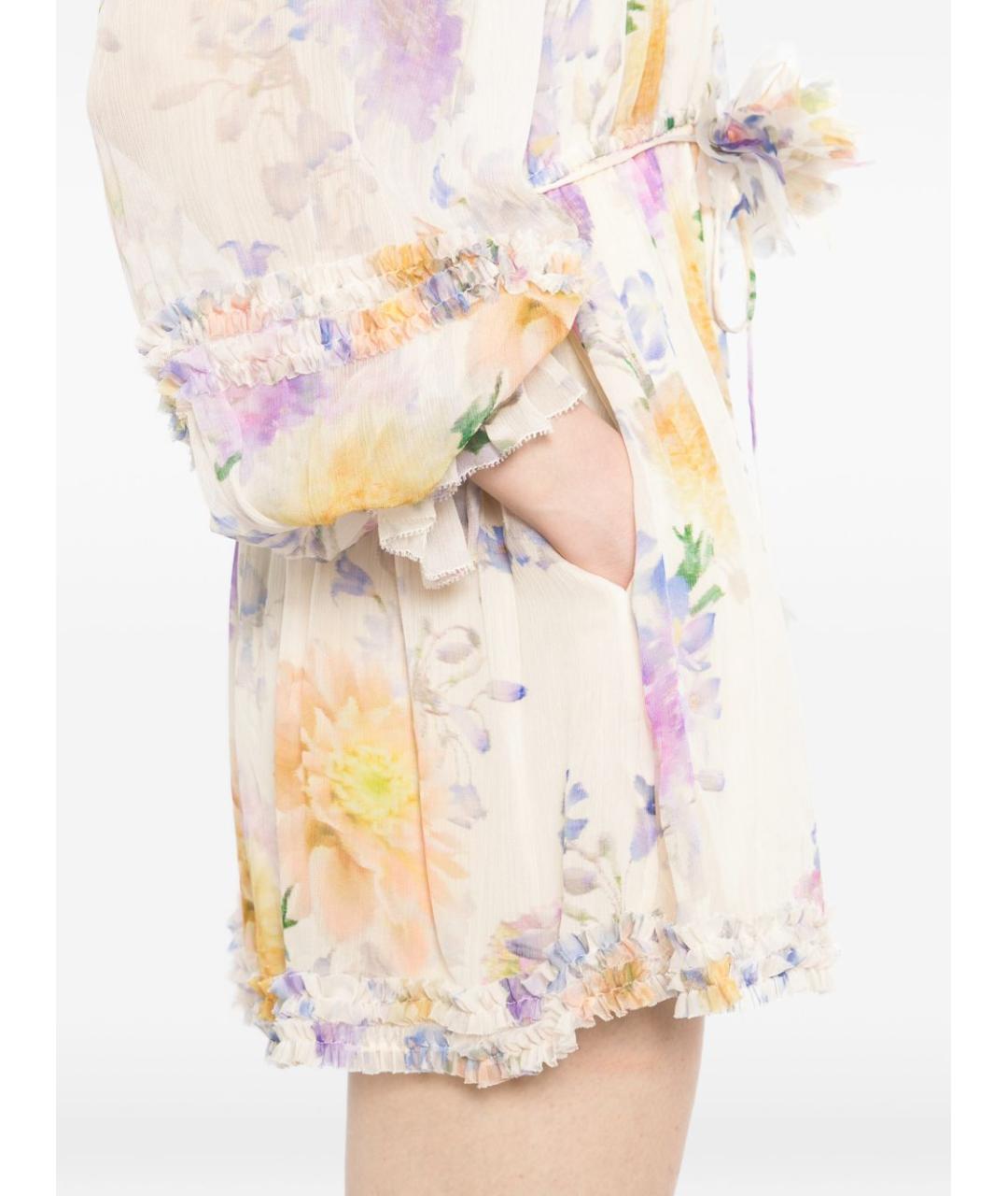 ZIMMERMANN Бежевое вискозное повседневное платье, фото 4