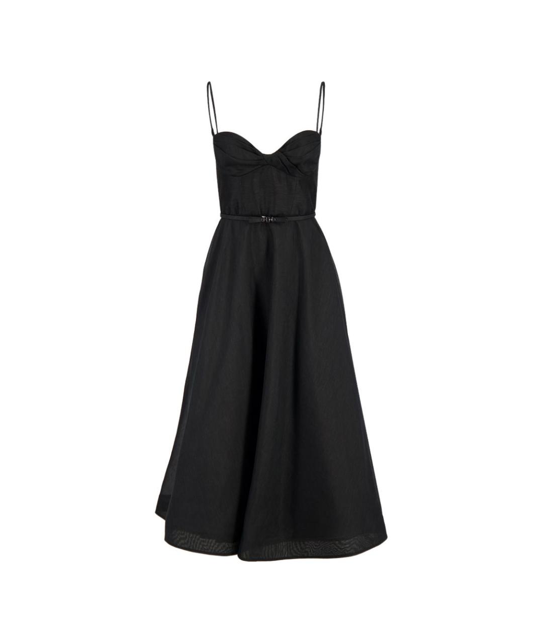 ZIMMERMANN Черное льняное повседневное платье, фото 1