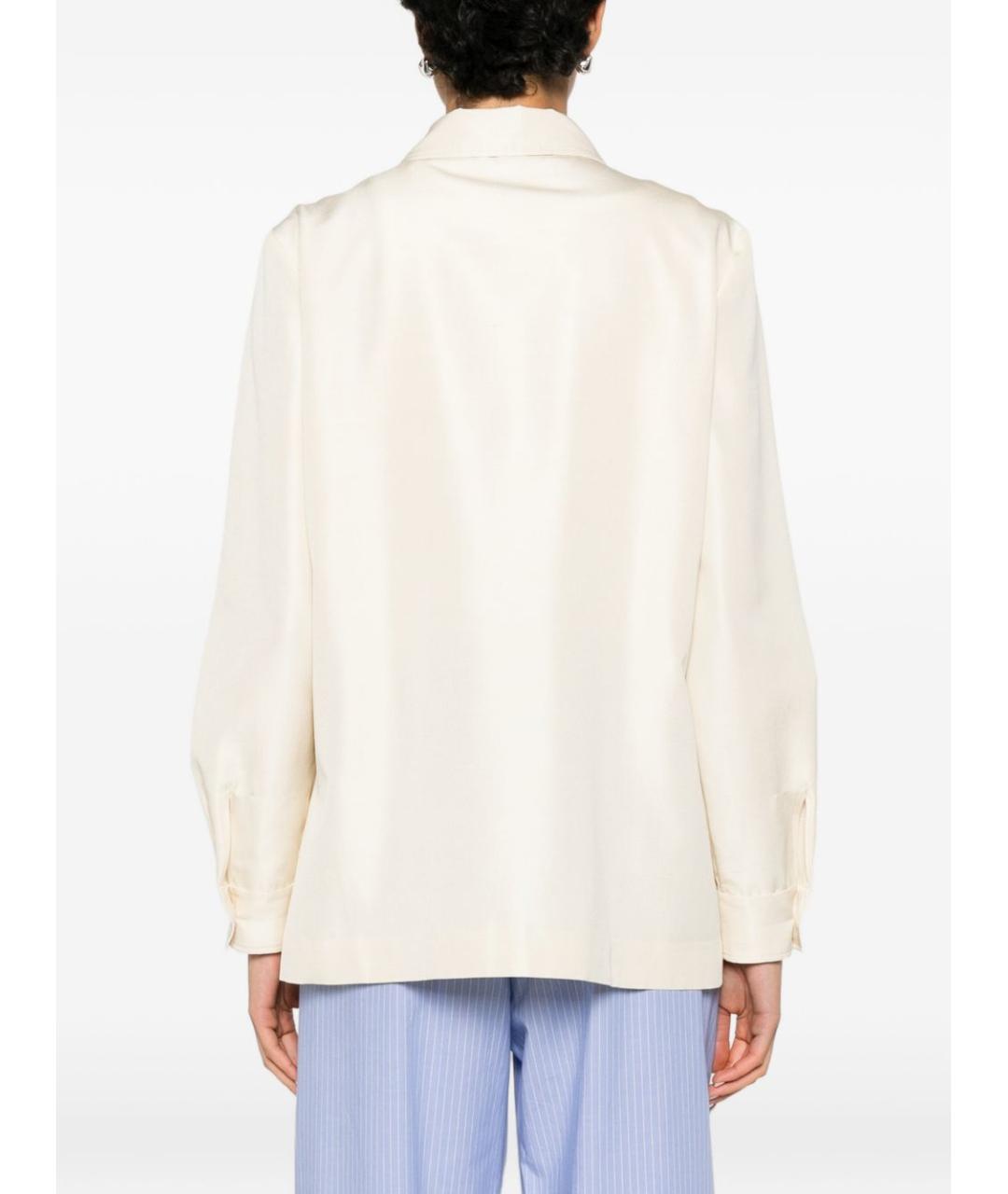 THE ROW Бежевая шелковая рубашка, фото 5