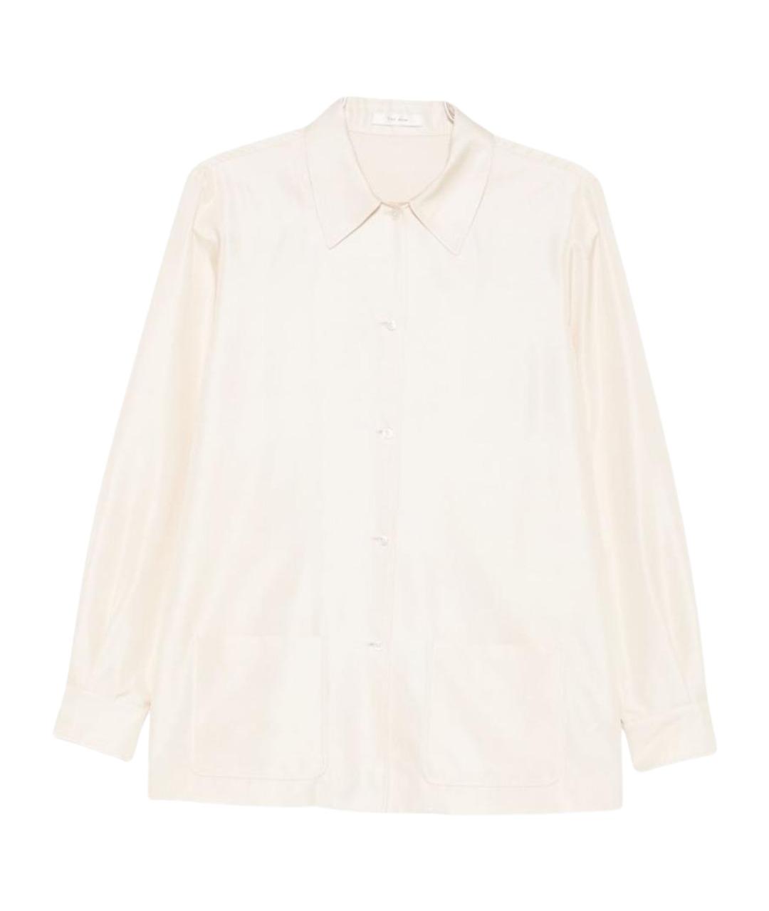 THE ROW Бежевая шелковая рубашка, фото 1