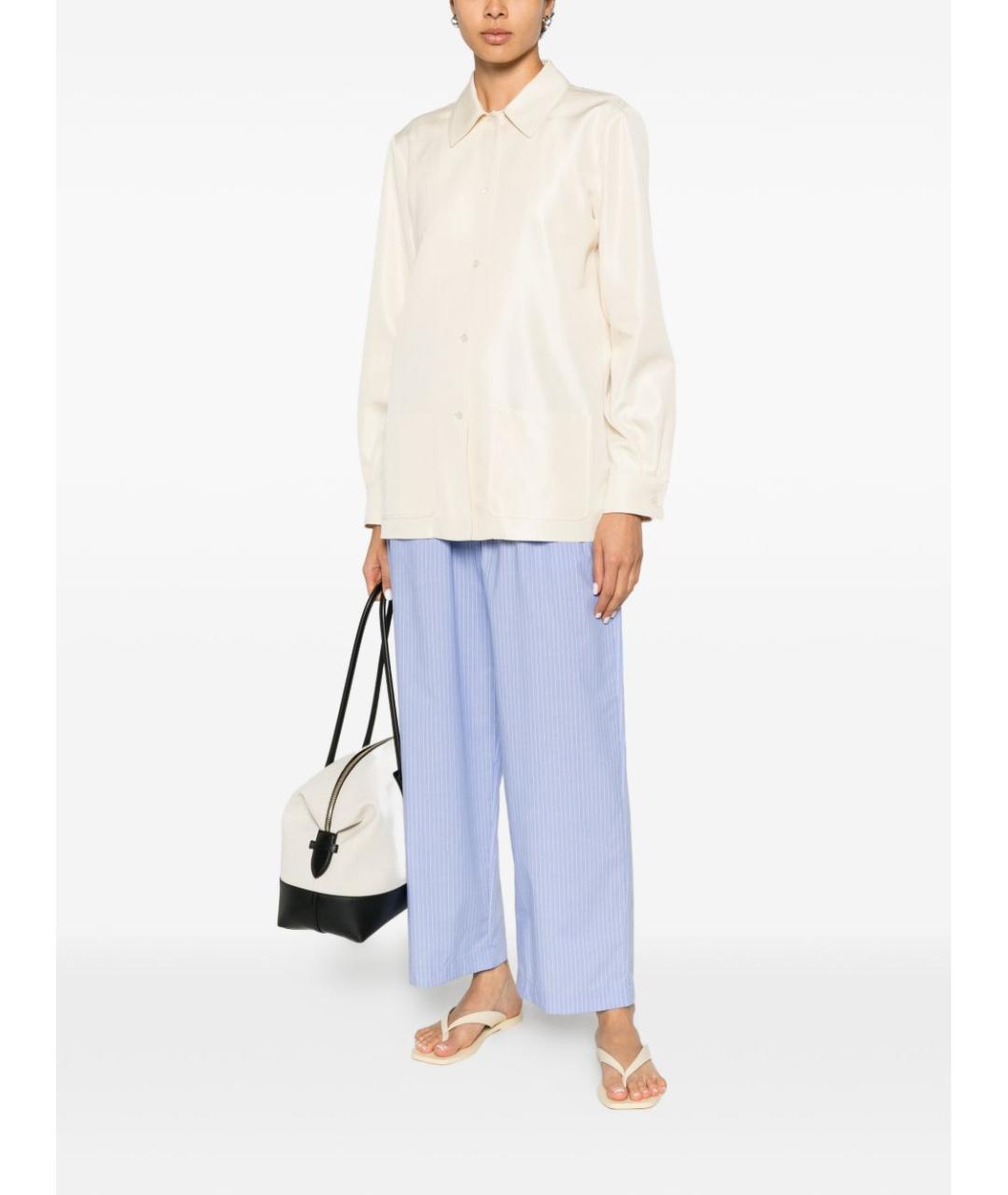 THE ROW Бежевая шелковая рубашка, фото 4