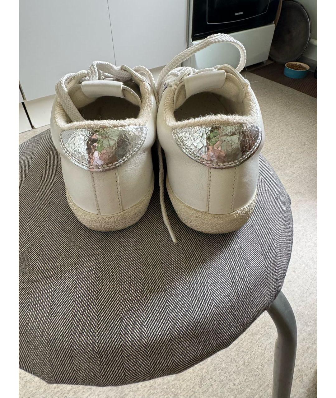 MONCLER Белые кожаные кеды, фото 4