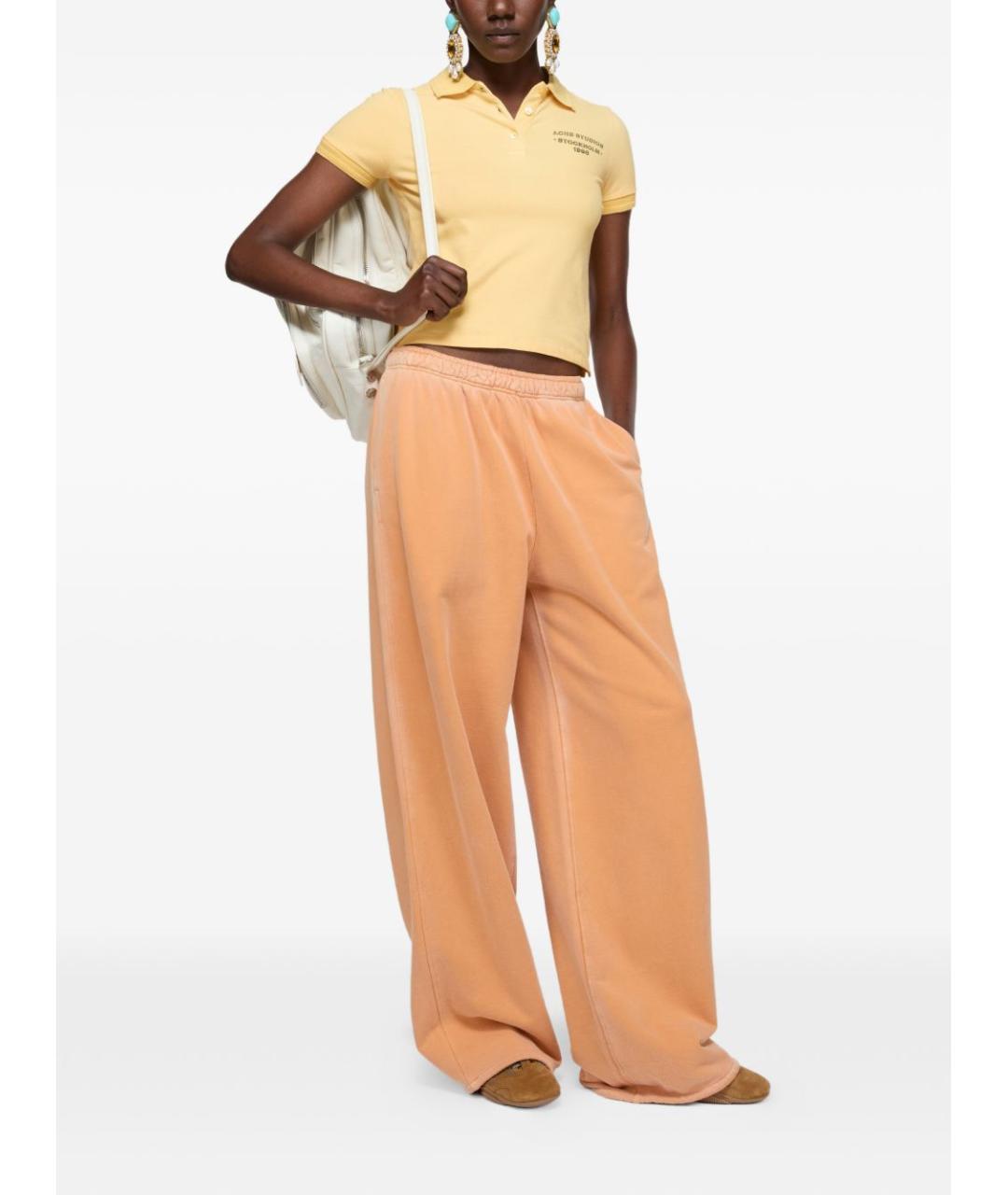 ACNE STUDIOS Желтая хлопковая футболка, фото 5