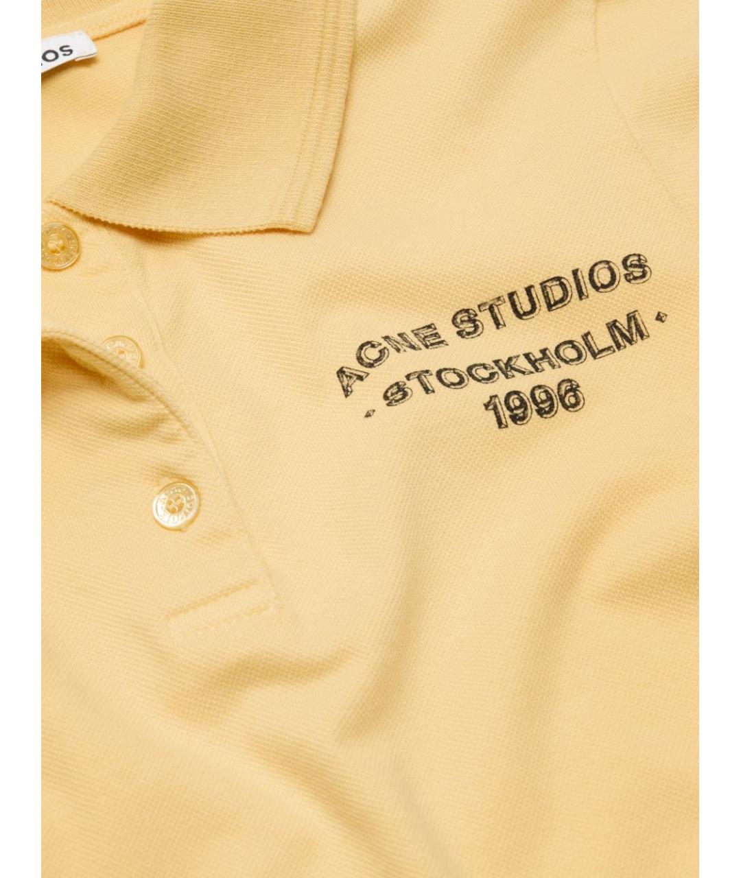 ACNE STUDIOS Желтая хлопковая футболка, фото 2