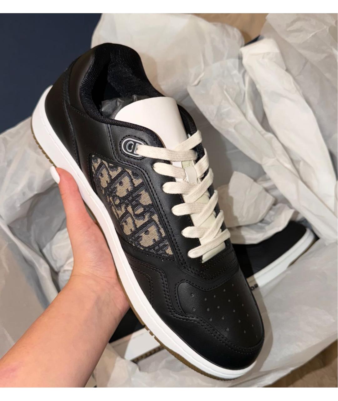 CHRISTIAN DIOR Черные кожаные низкие кроссовки / кеды, фото 2