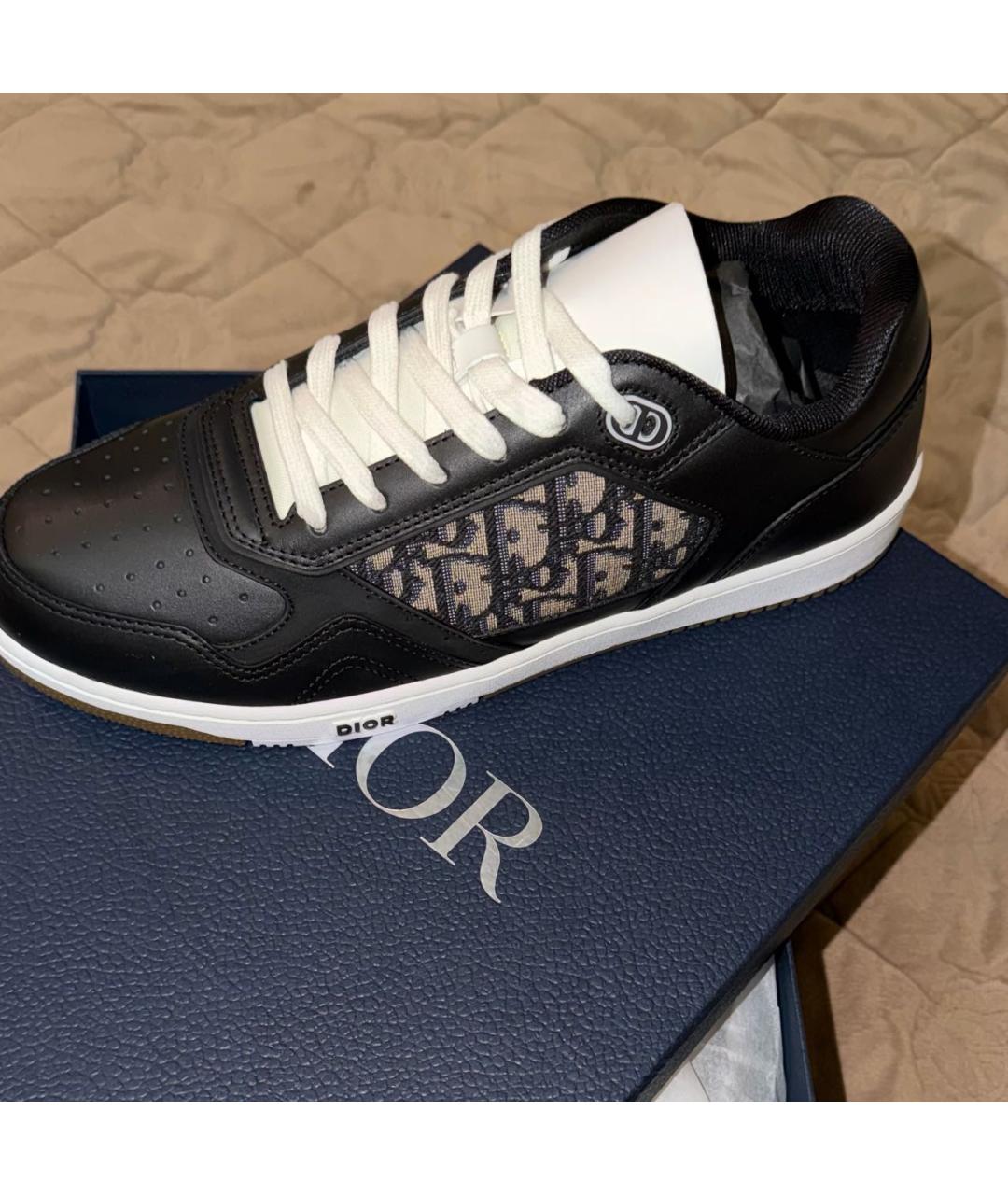 CHRISTIAN DIOR Черные кожаные низкие кроссовки / кеды, фото 3