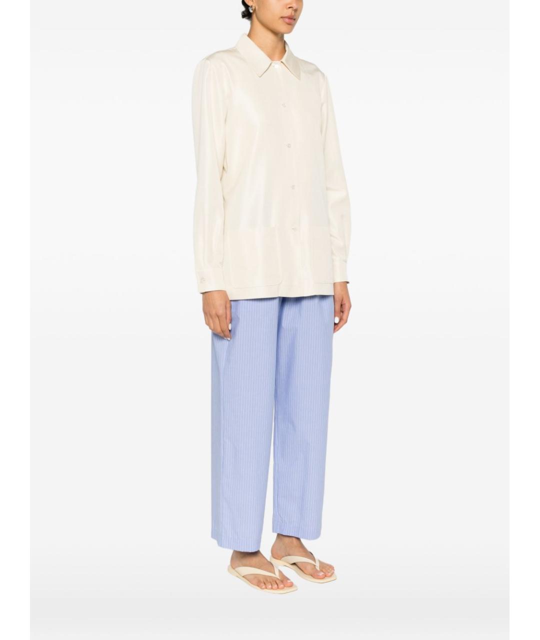 THE ROW Бежевая шелковая рубашка, фото 3