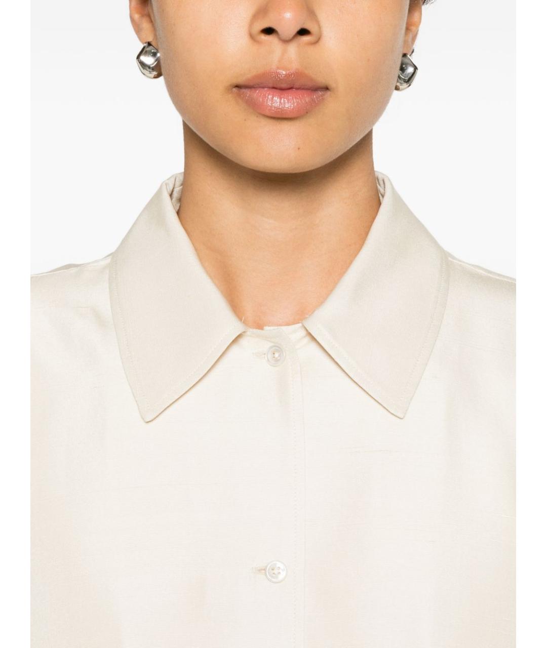 THE ROW Бежевая шелковая рубашка, фото 2