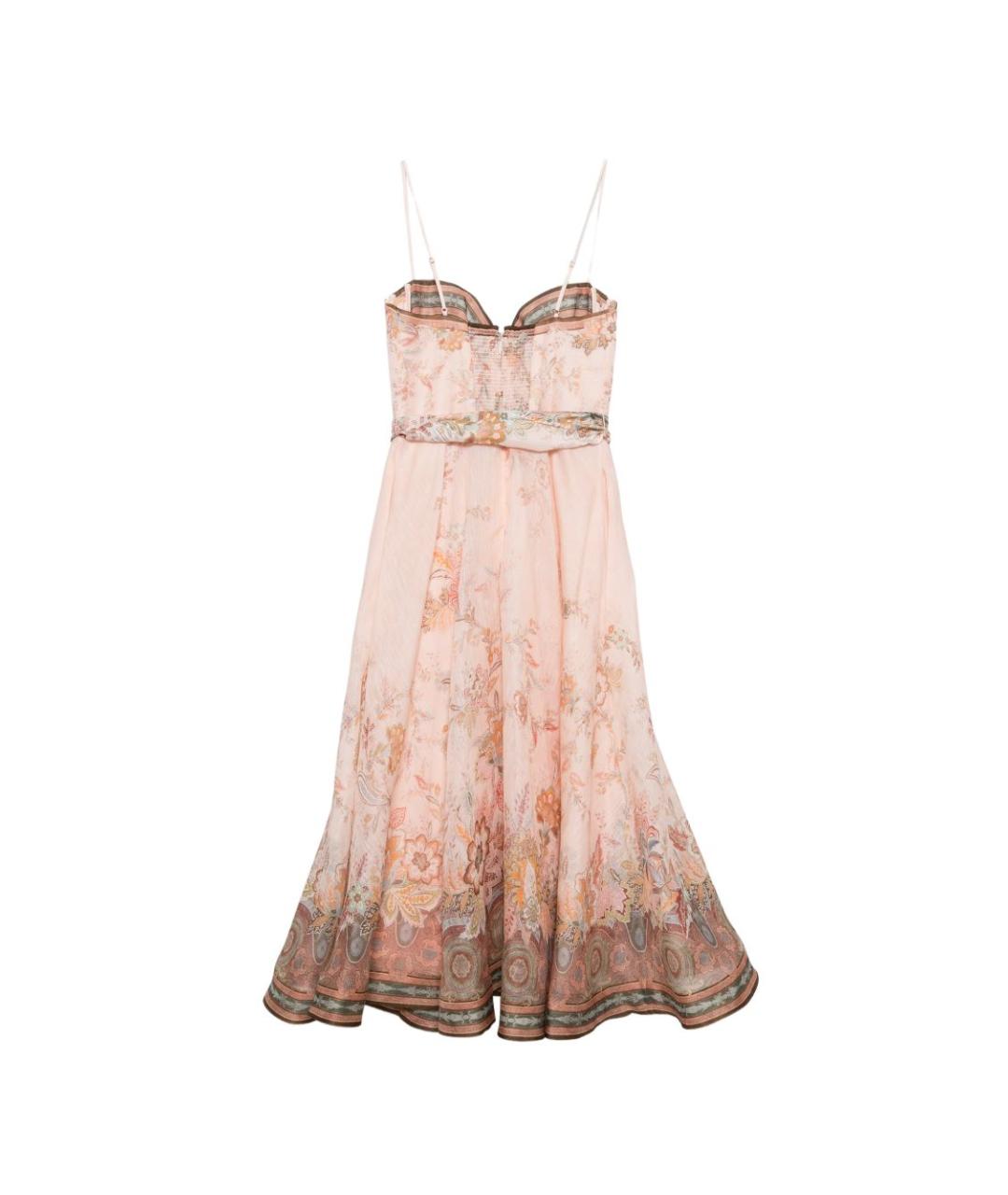ZIMMERMANN Розовое льняное повседневное платье, фото 3