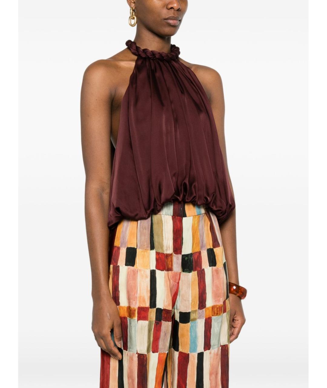 ZIMMERMANN Бордовая шелковая майка, фото 2