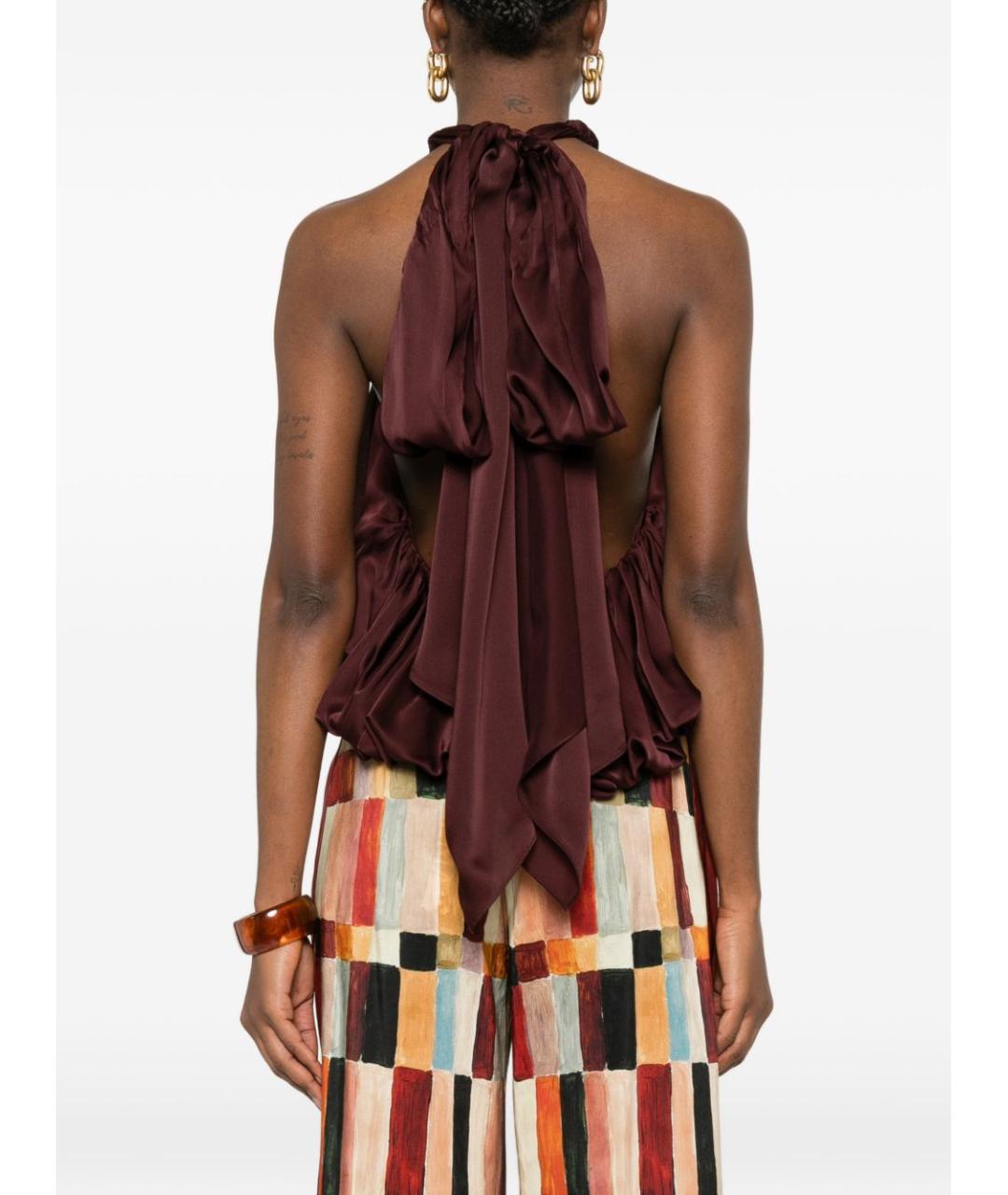 ZIMMERMANN Бордовая шелковая майка, фото 5