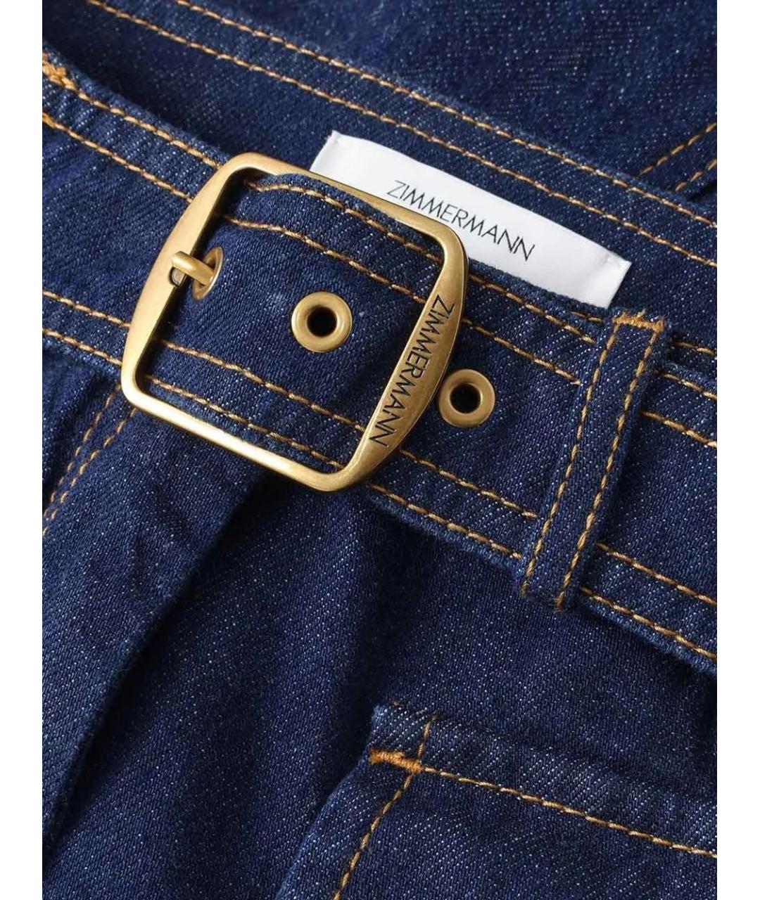 ZIMMERMANN Синие хлопковые прямые джинсы, фото 2