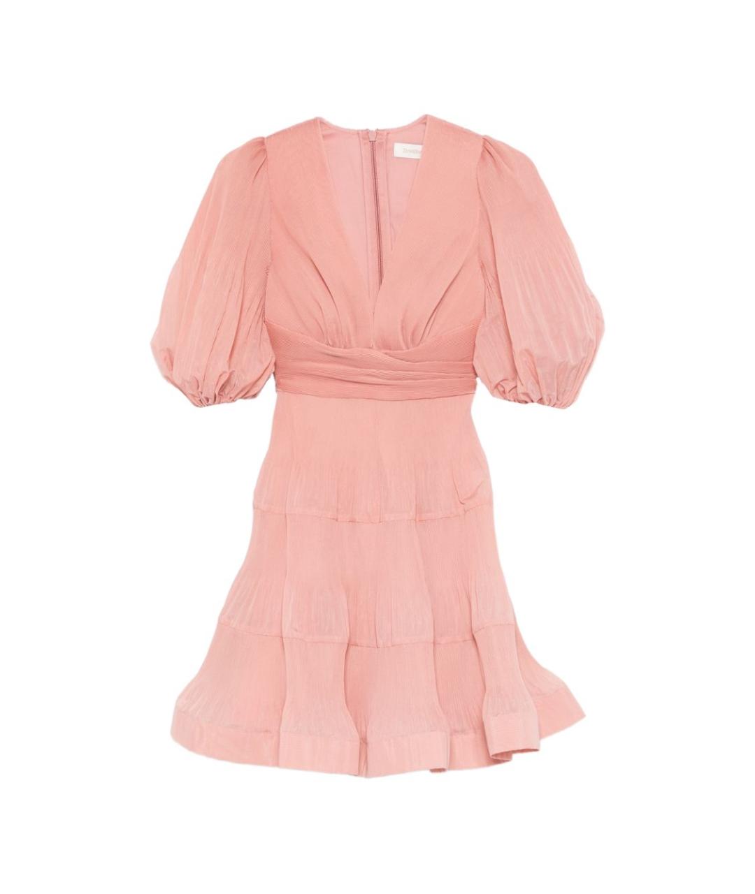 ZIMMERMANN Розовое полиэстеровое повседневное платье, фото 1