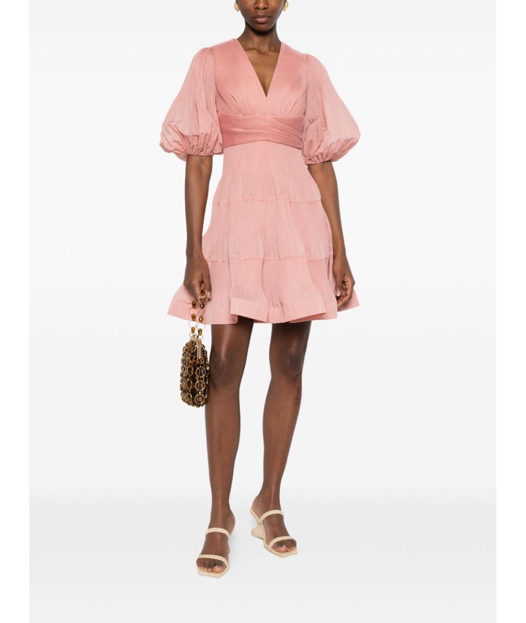 ZIMMERMANN Розовое полиэстеровое повседневное платье, фото 3