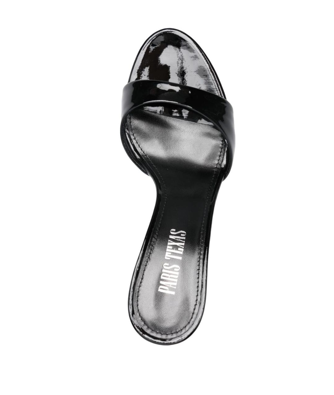 PARIS TEXAS Черные мюли из лакированной кожи, фото 4