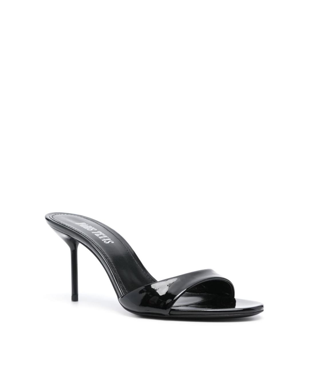 PARIS TEXAS Черные мюли из лакированной кожи, фото 2