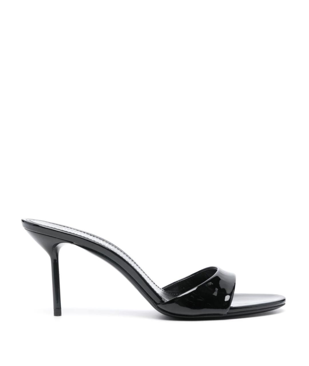 PARIS TEXAS Черные мюли из лакированной кожи, фото 1