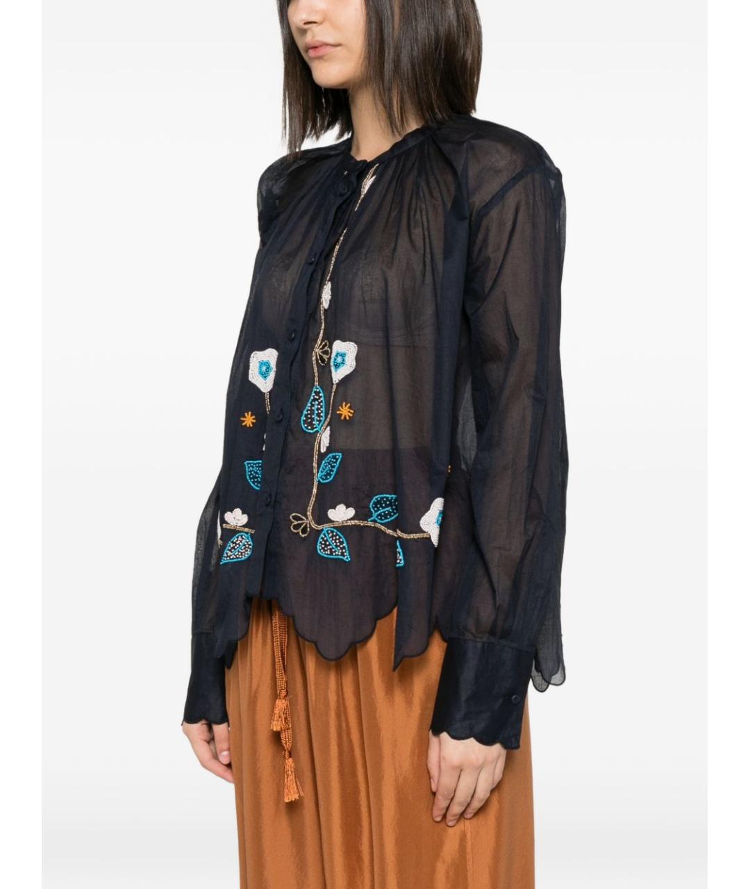 FORTE FORTE Синяя хлопковая рубашка, фото 5