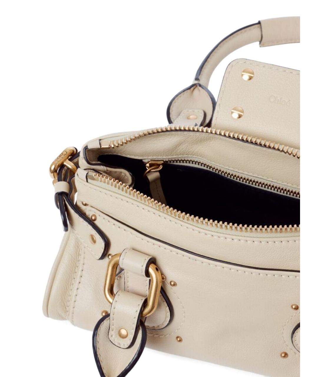 CHLOE Бежевая кожаная сумка тоут, фото 4