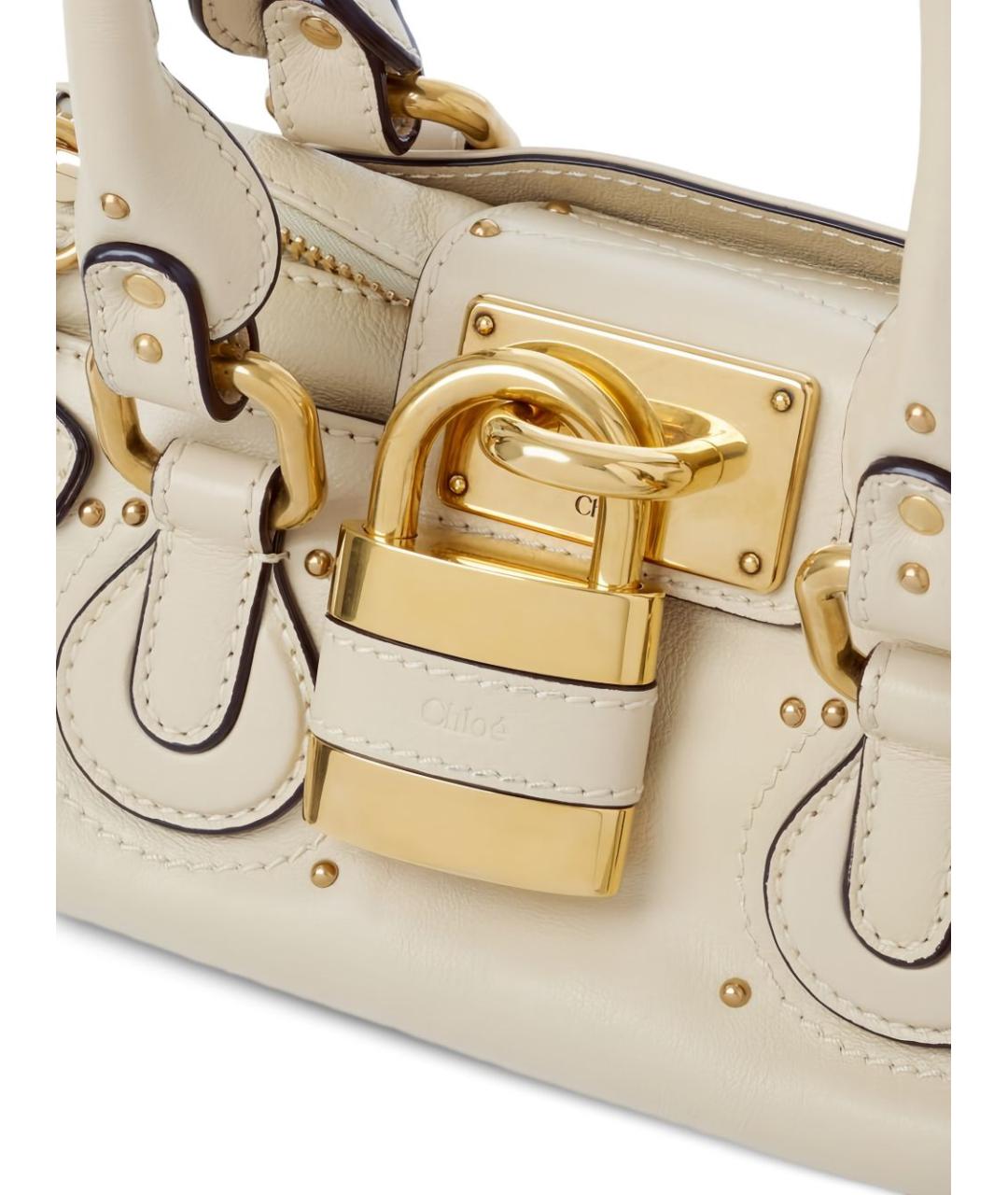 CHLOE Бежевая кожаная сумка тоут, фото 5