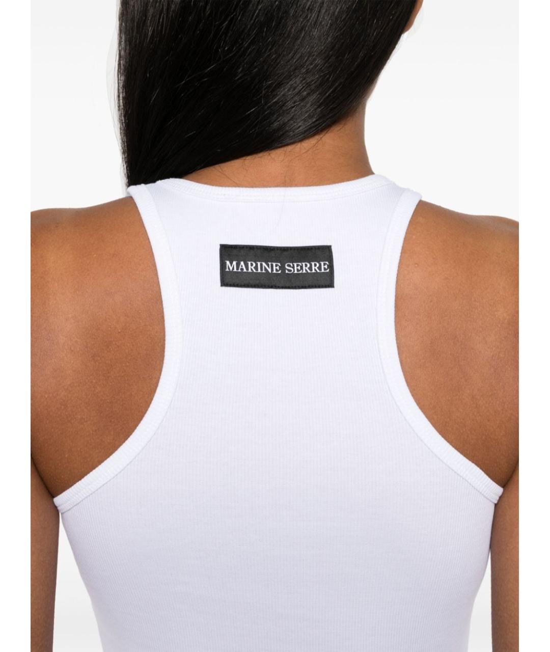 MARINE SERRE Белая хлопковая майка, фото 3