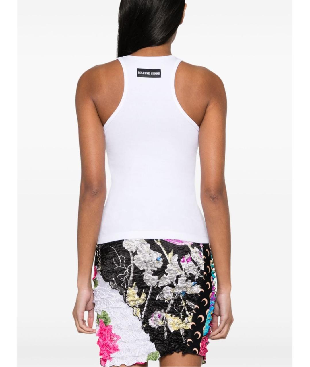 MARINE SERRE Белая хлопковая майка, фото 2