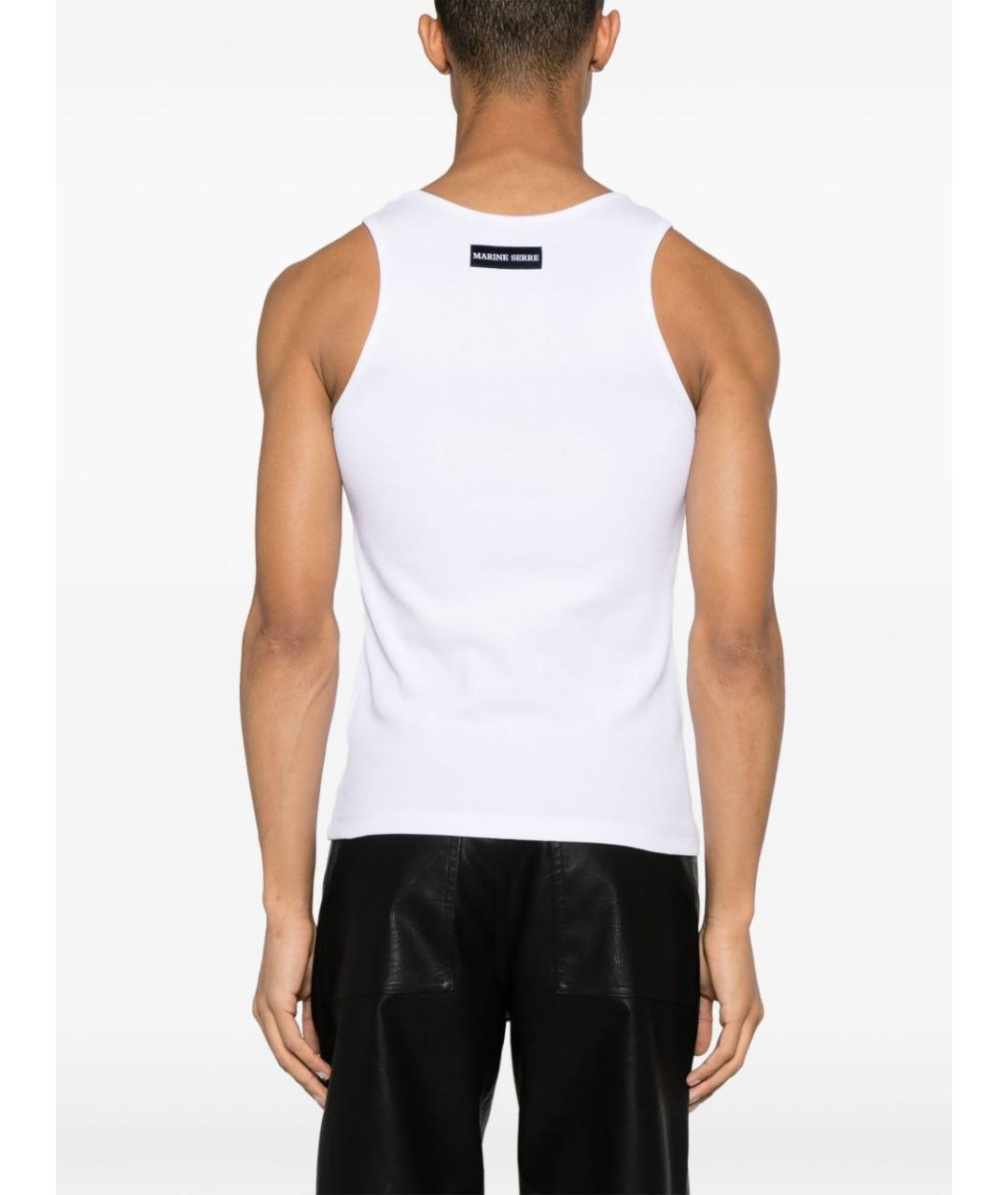 MARINE SERRE Белая хлопковая майка, фото 3