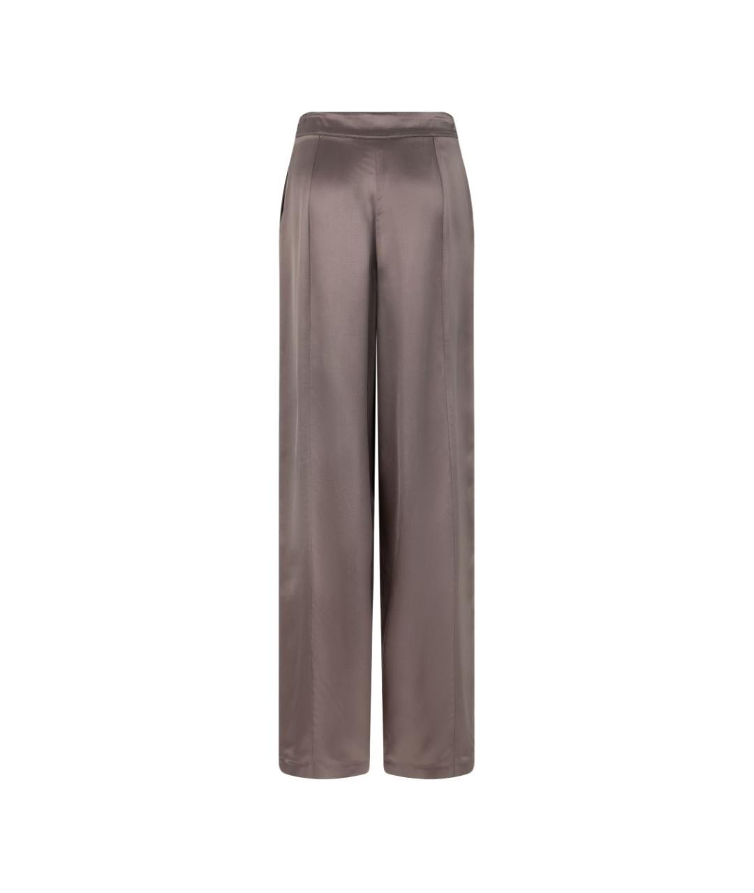 EMPORIO ARMANI Коричневые вискозные прямые брюки, фото 2