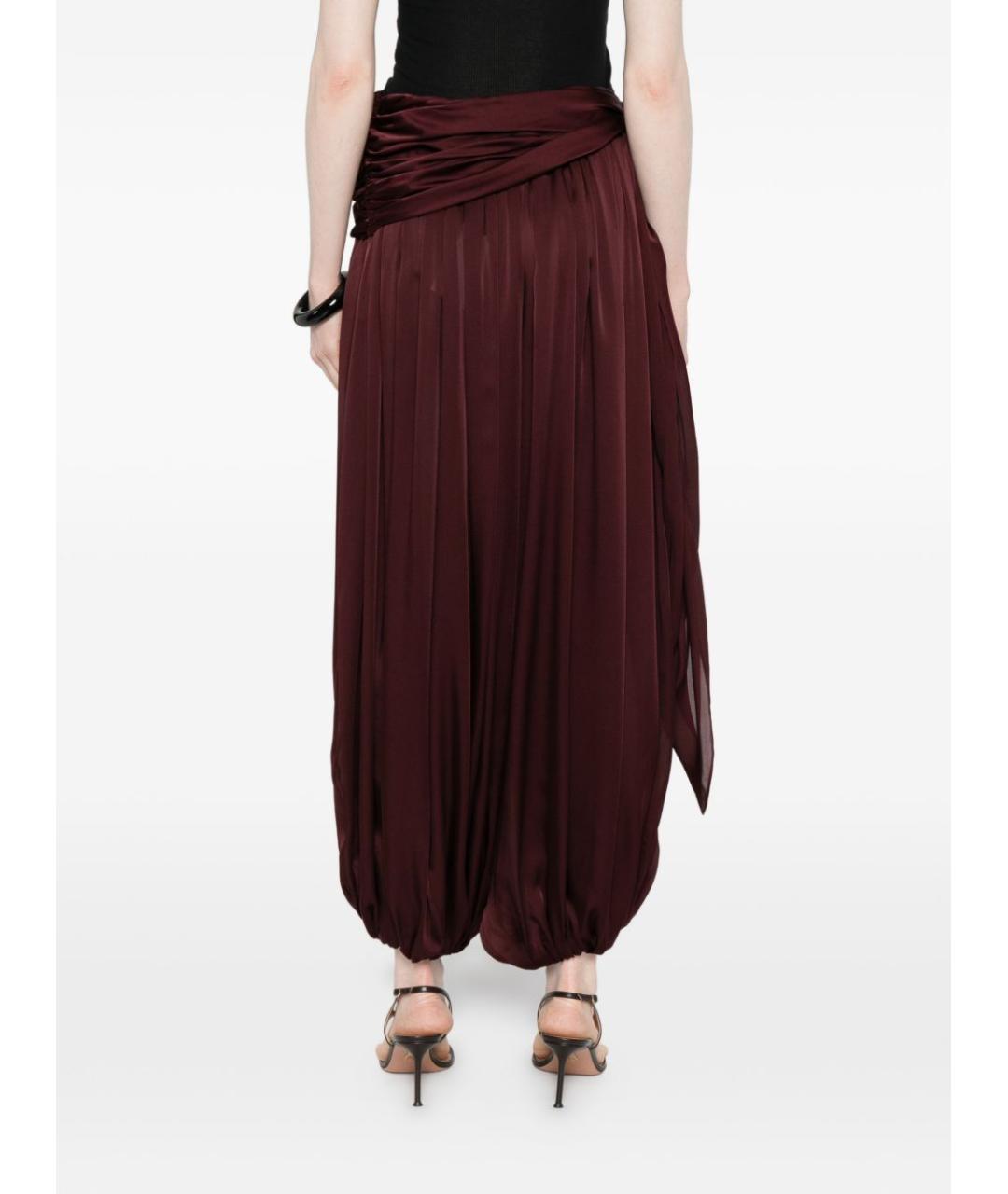 ZIMMERMANN Бордовые шелковые брюки широкие, фото 2