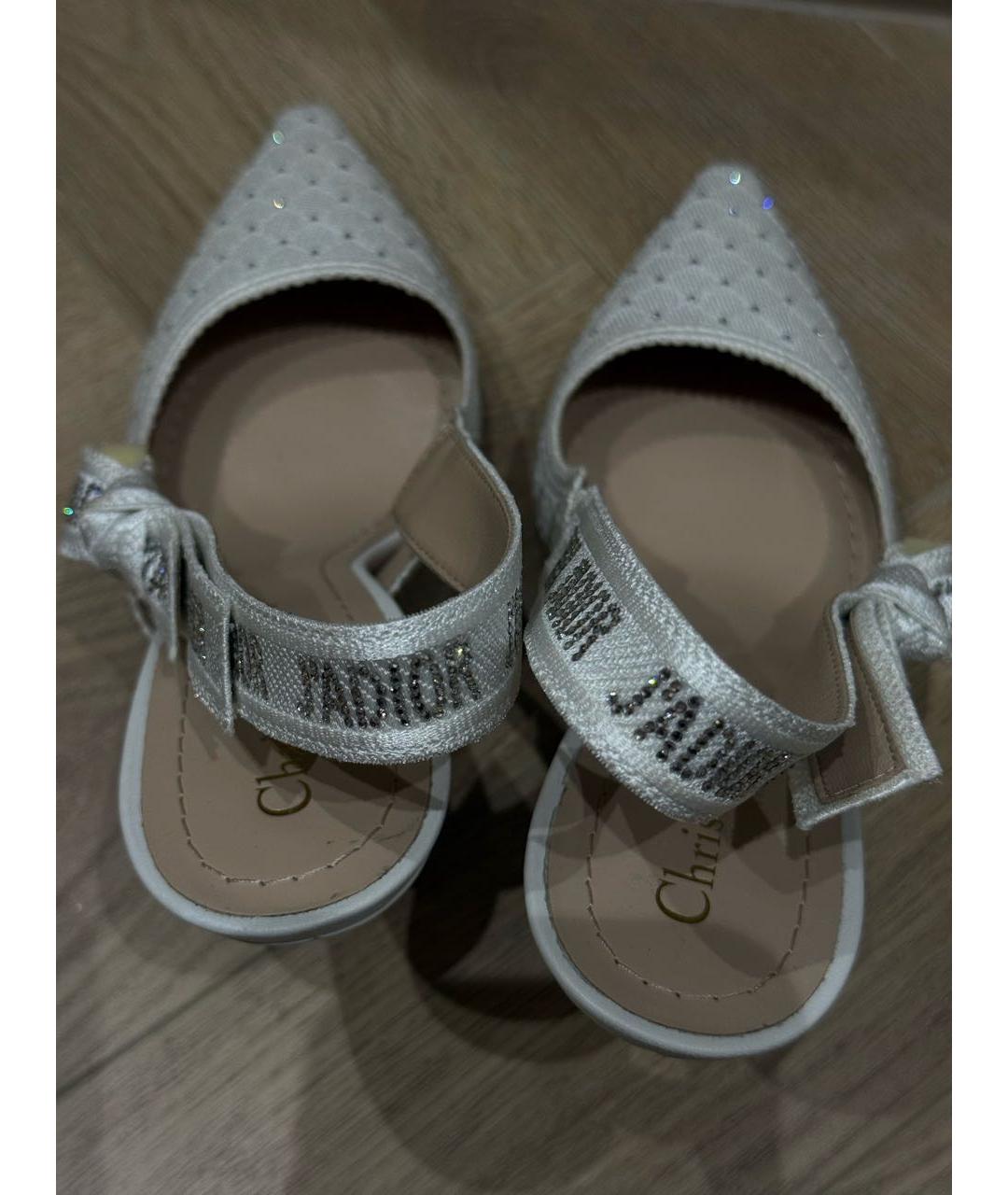 CHRISTIAN DIOR Белые текстильные туфли, фото 3