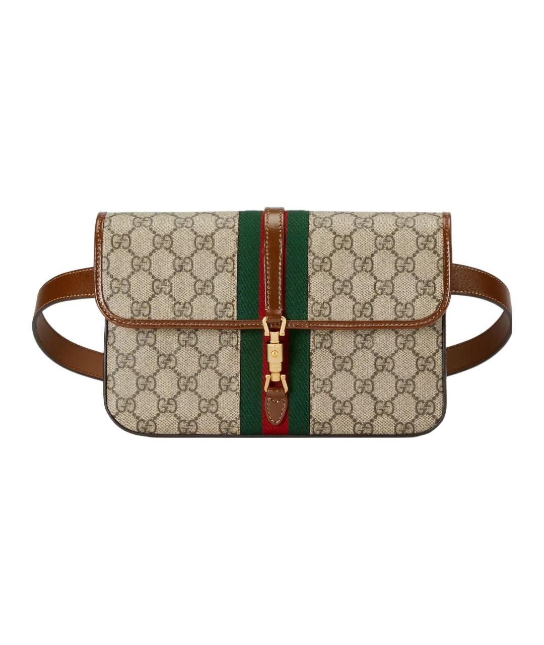 GUCCI Бежевая поясная сумка из канвы, фото 1