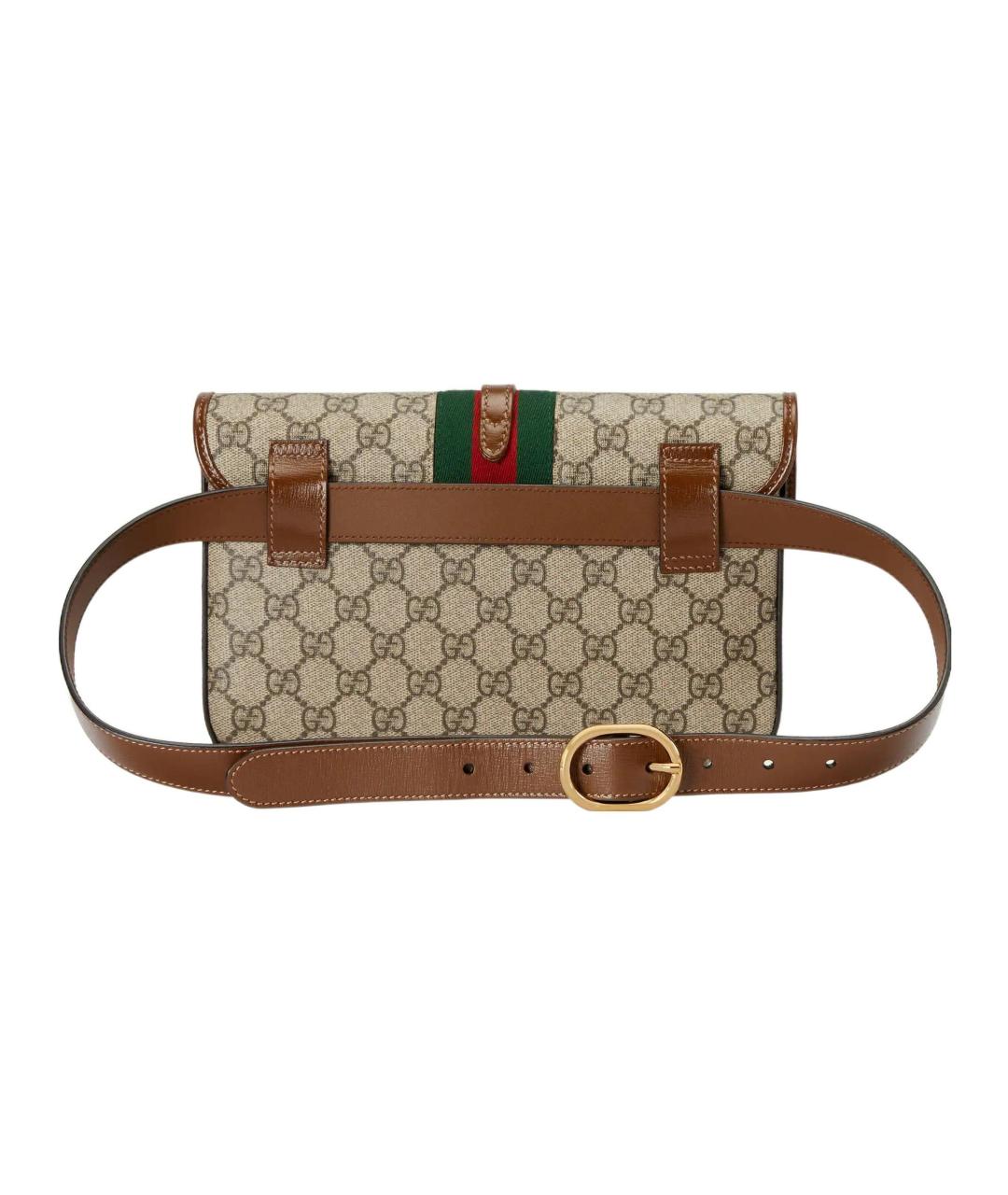 GUCCI Бежевая поясная сумка из канвы, фото 3