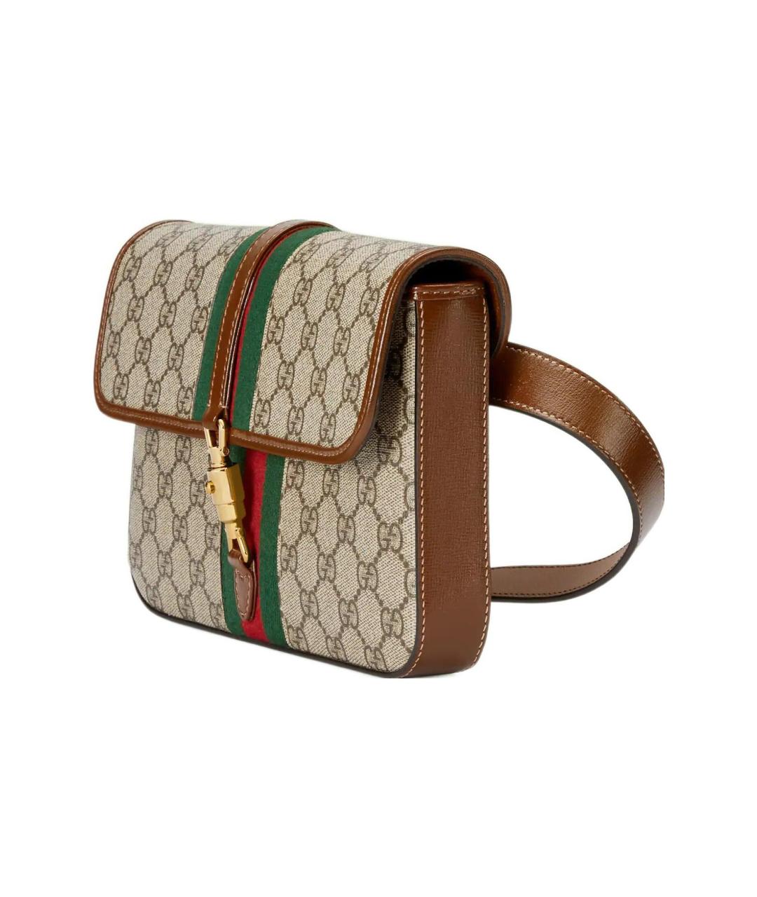 GUCCI Бежевая поясная сумка из канвы, фото 2