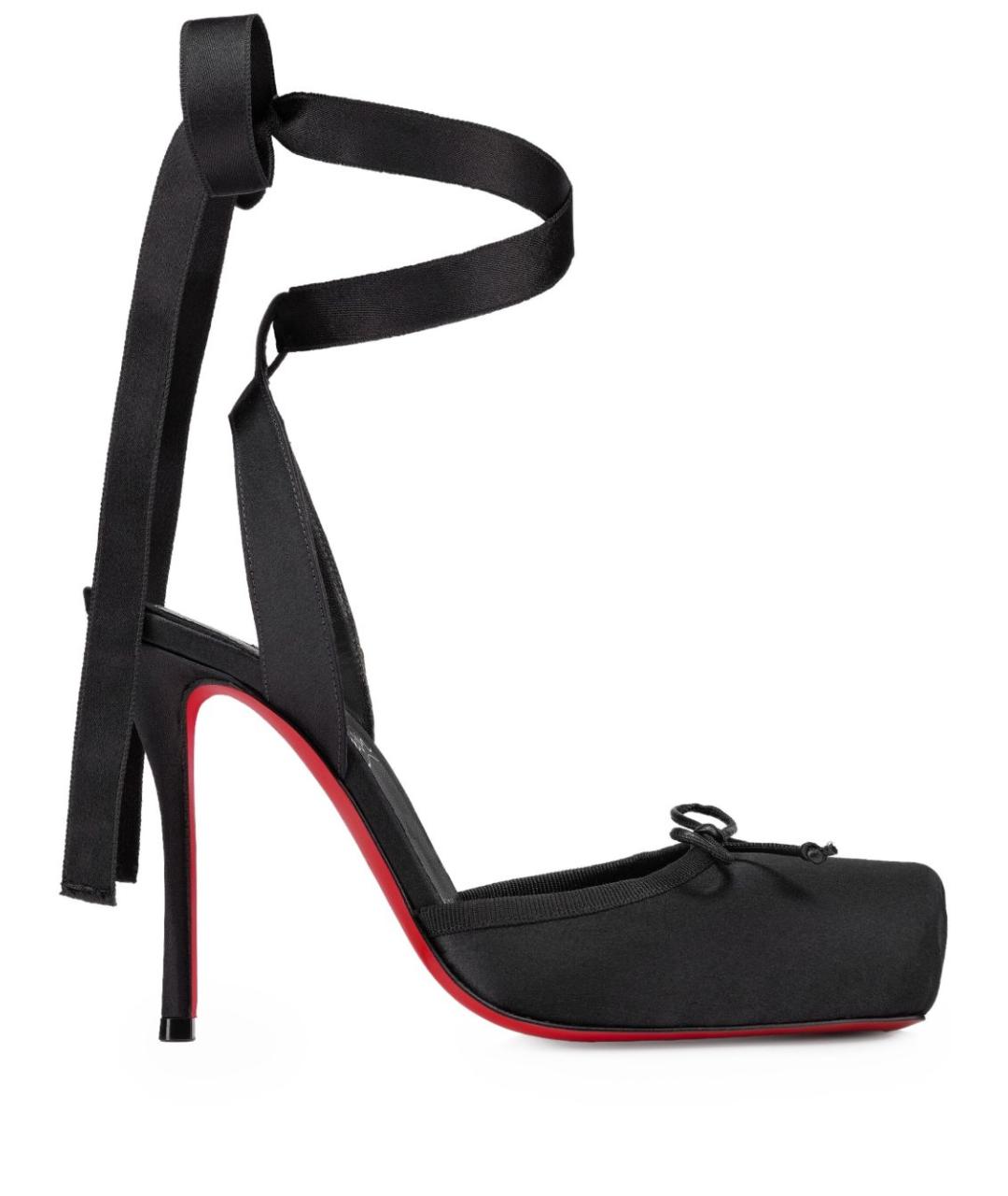 CHRISTIAN LOUBOUTIN Черные текстильные туфли, фото 1