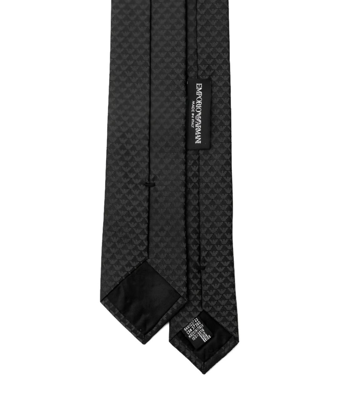 EMPORIO ARMANI Черный шелковый галстук, фото 2