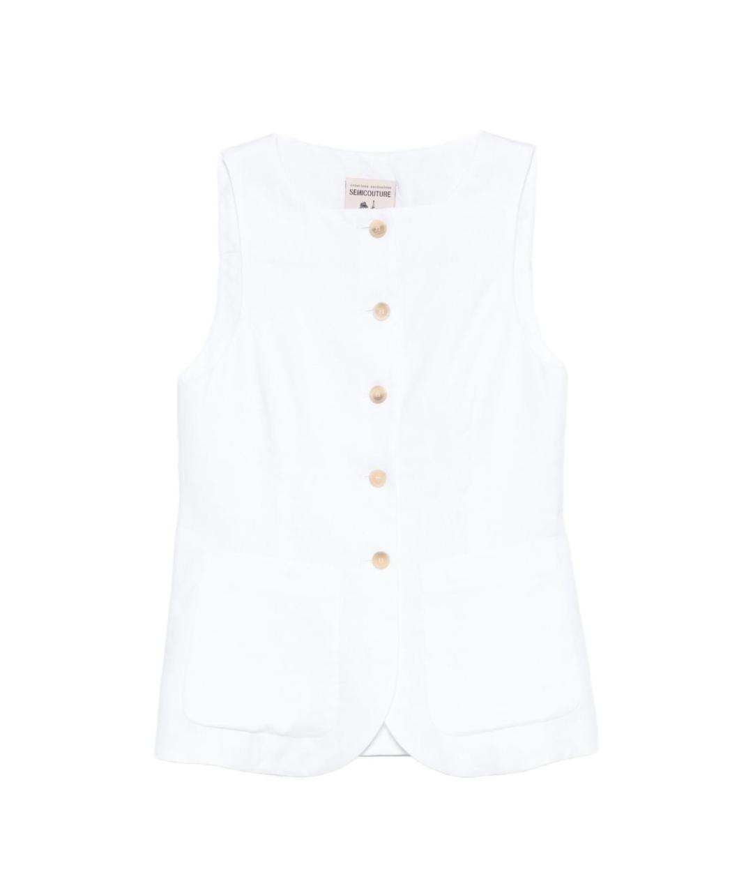 SEMICOUTURE Белая полиэстеровая жилетка, фото 1