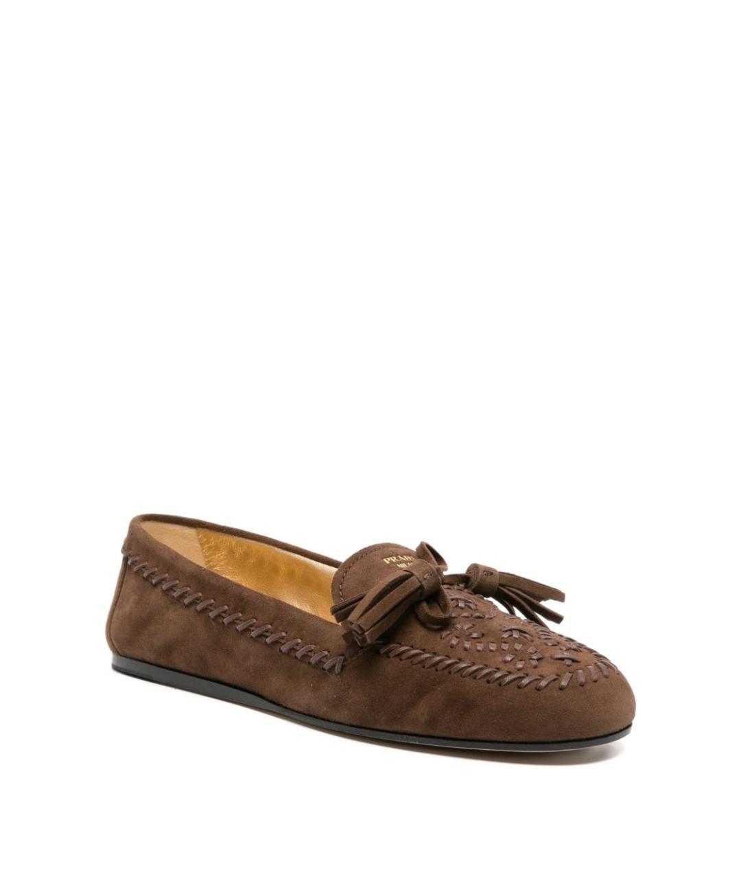 PRADA Коричневые замшевые лоферы, фото 2
