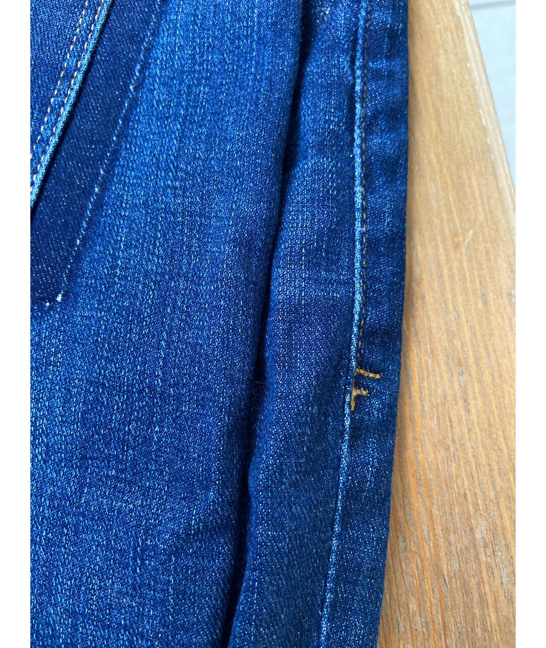 FRAME Синие хлопко-полиэстеровые прямые джинсы, фото 7