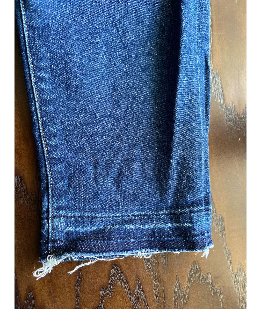 FRAME Синие хлопко-полиэстеровые прямые джинсы, фото 8