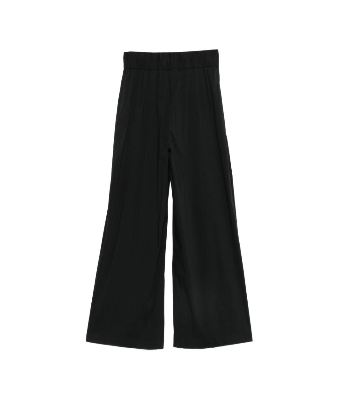 SEMICOUTURE Черные хлопковые прямые брюки, фото 2