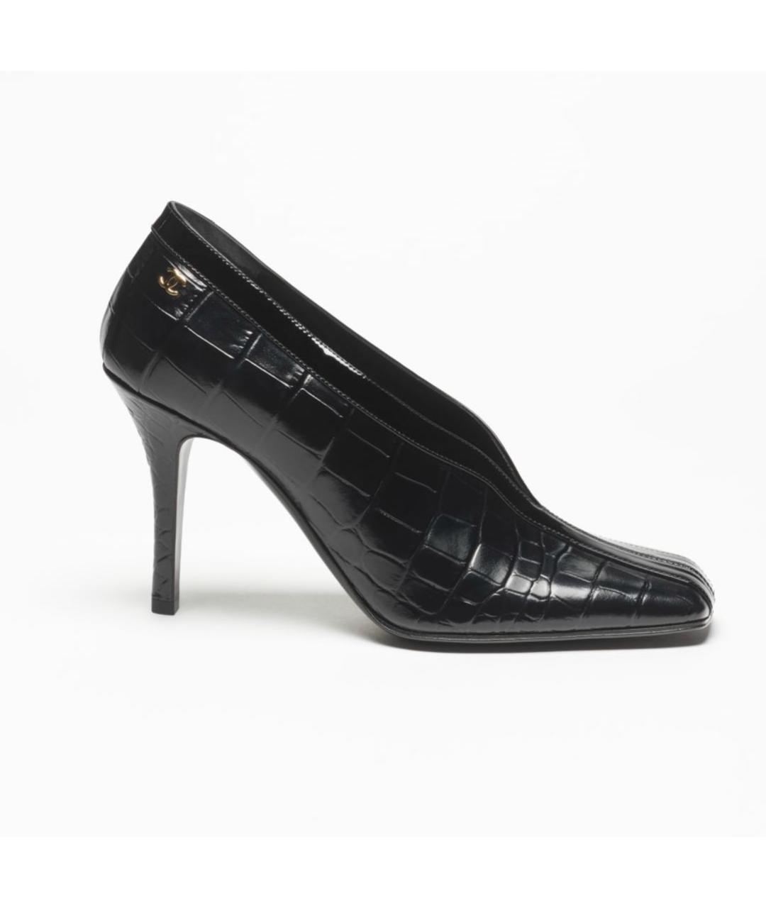 CHANEL Черные кожаные туфли, фото 6