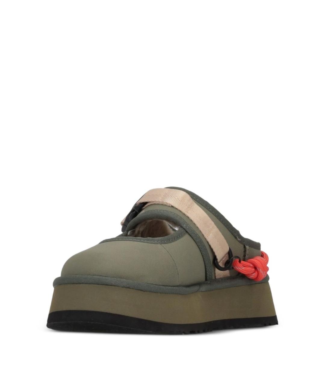 UGG AUSTRALIA Зеленые синтетические балетки, фото 3