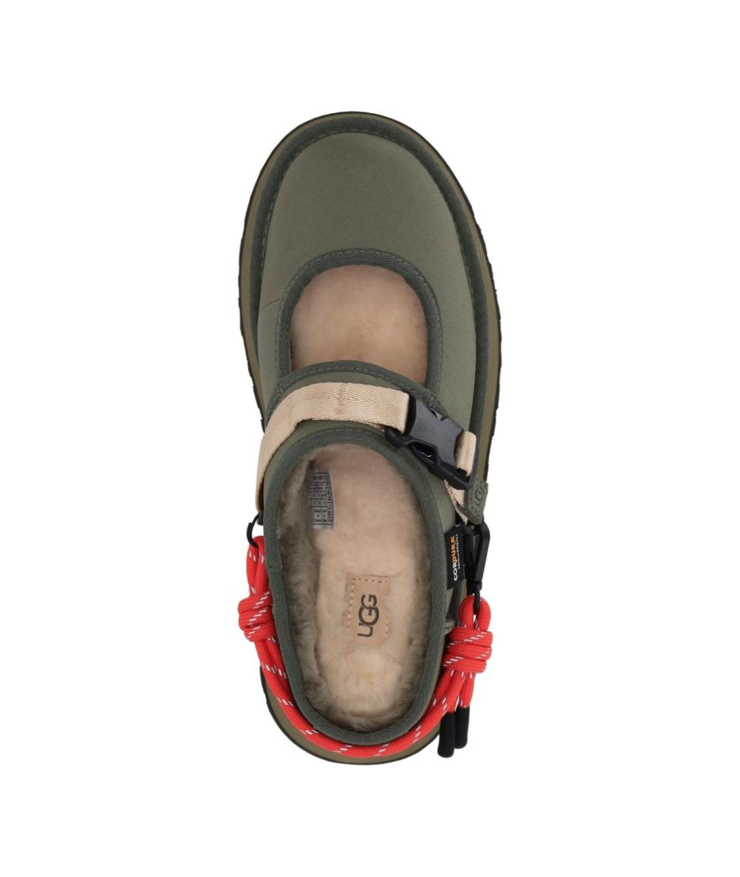 UGG AUSTRALIA Зеленые синтетические балетки, фото 2