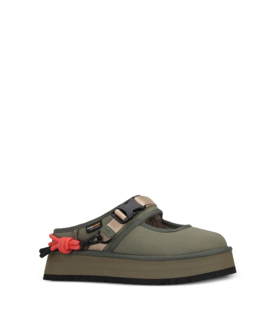 UGG AUSTRALIA Зеленые синтетические балетки, фото 4