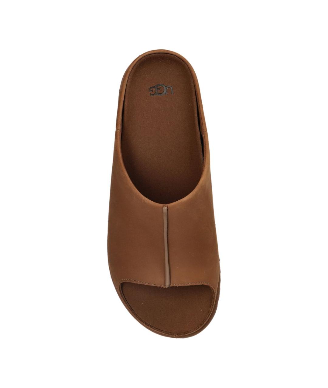 UGG AUSTRALIA Коричневые кожаные сандалии, фото 5