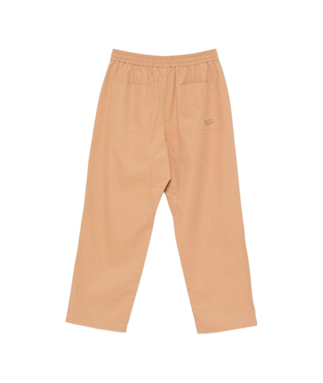 MAISON KITSUNE Бежевые хлопковые повседневные брюки, фото 3