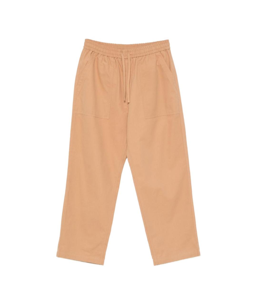 MAISON KITSUNE Бежевые хлопковые повседневные брюки, фото 1