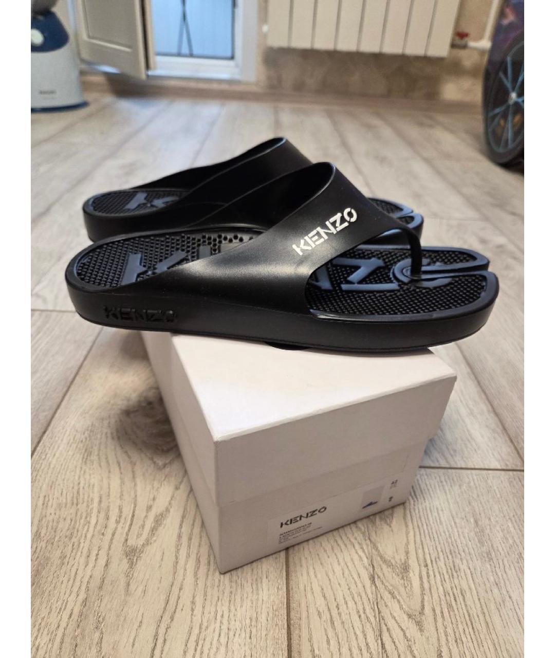 KENZO Черные шлепанцы, фото 2