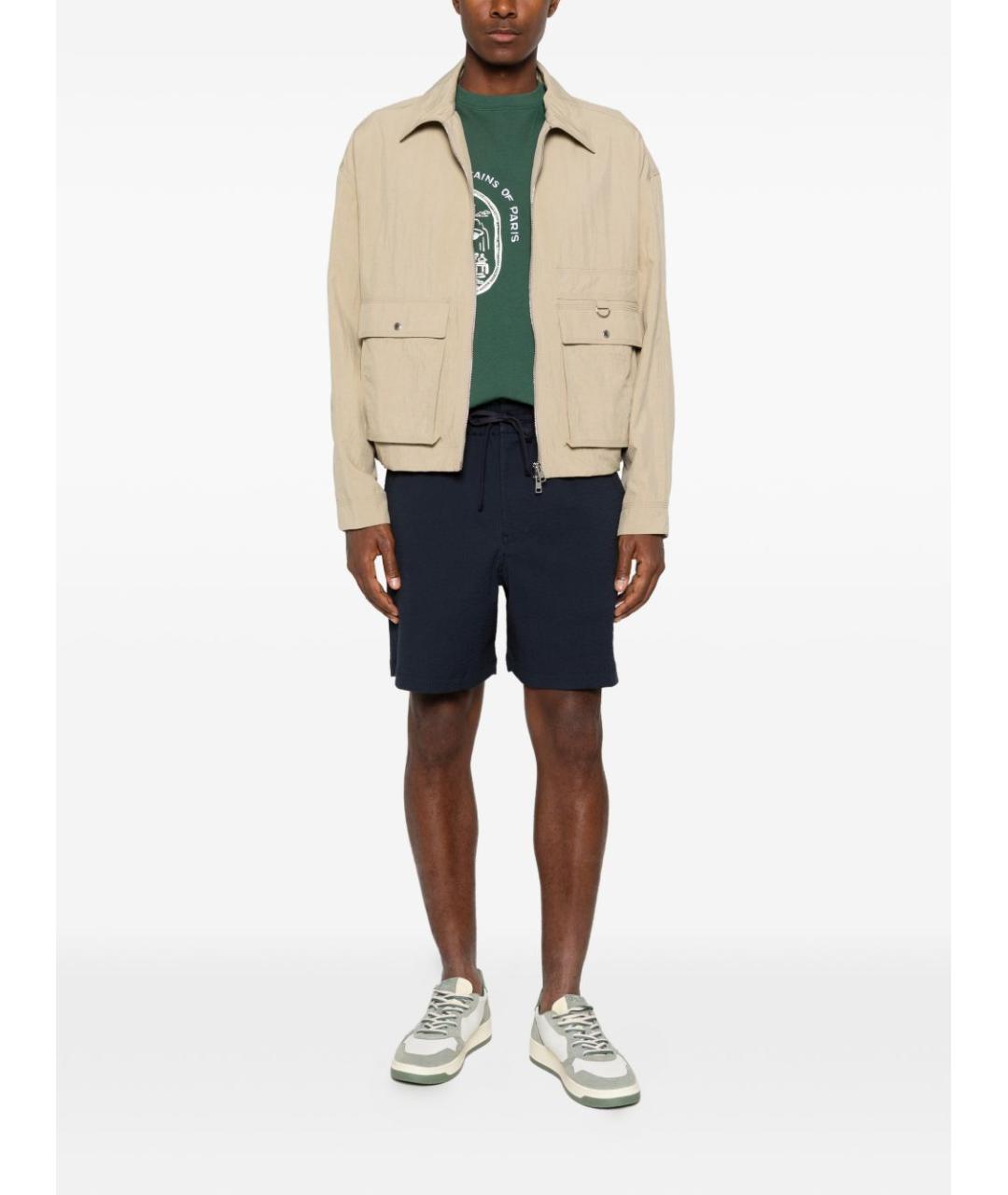 MAISON KITSUNE Темно-синие хлопковые шорты, фото 4